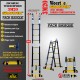 ECHELLE ESCABEAU WOERTHER TRIPLE FONCTIONS DOUBLE BARRES STABILISATRICES, GAMME GRAFITEK 3M20/1.6M - PACK BASIQUE