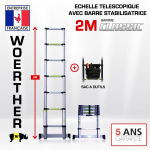ECHELLE TELESCOPIQUE 2M CLASSIC + SAC A OUTILS