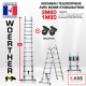  ECHELLE ESCABEAU WOERTHER DOUBLE FONCTIONS, GAMME CLASSIC 3M80/1.9M - AVEC ROULETTES