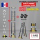 ECHELLE ESCABEAU DOUBLE FONCTIONS DOUBLE BARRES STABILISATRICES, GRAFITEK 4.40M/2.20M - AVEC ROULETTES