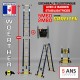 ECHELLE ESCABEAU WOERTHER 2 FONCTIONS 2 BARRES STABILISATRICES, GAMME GRAFITEK 5.60M/2.8M - AVEC SAC A OUTILS