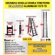 ECHELLE ESCABEAU WOERTHER DOUBLE FONCTIONS, GAMME CLASSIC 5M/2M50 - AVEC PLATEFORME