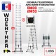 ECHELLE ESCABEAU WOERTHER DOUBLE FONCTIONS, GAMME CLASSIC 5M/2M50 - PACK 2 AVEC SAC A OUTILS