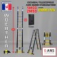 ECHELLE ESCABEAU WOERTHER DOUBLE FONCTIONS, GAMME GRAFITEK 5M/2.5M - AVEC HOUSSE