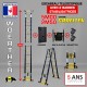 ESCABEAU 2 FONCTIONS 2 BARRES STABILISATRICES, GAMME GRAFITEK 5M/2.5M - AVEC HOUSSE, SAC A OUTILS ET ROULETTES