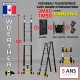 ECHELLE ESCABEAU WOERTHER 2 FONCTIONS, GAMME GRAFITEK 3M80/1.9M - AVEC HOUSSE, SAC A OUTILS ET ROULETTES