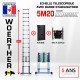 ÉCHELLE TÉLESCOPIQUE 5M20 CLASSIC AVEC BARRE STABILISATRICE + HOUSSE ET SAC A OUTILS