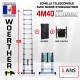  ÉCHELLE TÉLESCOPIQUE 4M40 CLASSIC AVEC BARRE STABILISATRICE + HOUSSE ET SAC A OUTILS