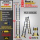 ECHELLE ESCABEAU WOERTHER TRIPLE FONCTIONS DOUBLE BARRES STABILISATRICES, GAMME GRAFITEK 3M20/1.6M - PACK BASIQUE
