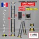 ECHELLE ESCABEAU WOERTHER 2 FONCTIONS DOUBLE BARRES STABILISATRICES, GRAFITEK 5.60M/2.8M - AVEC HOUSSE ET SAC A OUTILS