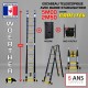 ECHELLE ESCABEAU WOERTHER DOUBLE FONCTIONS, GAMME GRAFITEK 5M/2.5M - AVEC HOUSSE ET SAC A OUTILS