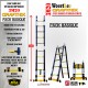ECHELLE ESCABEAU WOERTHER TRIPLE FONCTIONS, GAMME GRAFITEK 3M20/1.6M - PACK BASIQUE