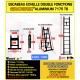 ECHELLE ESCABEAU WOERTHER DOUBLE FONCTIONS, GAMME GRAFITEK 3M20/1.6M - PACK BASIQUE